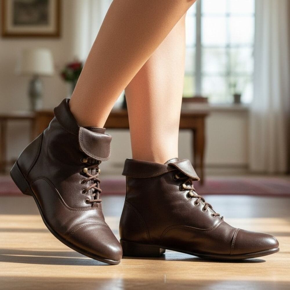 Vintage 90s Maine Woods Mandy 2 Womens 6 M Brown Leather Lace Up Ankle Boots